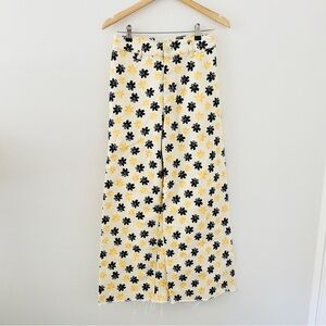 Zara The Marine Straight Wide Leg Floral Jeans